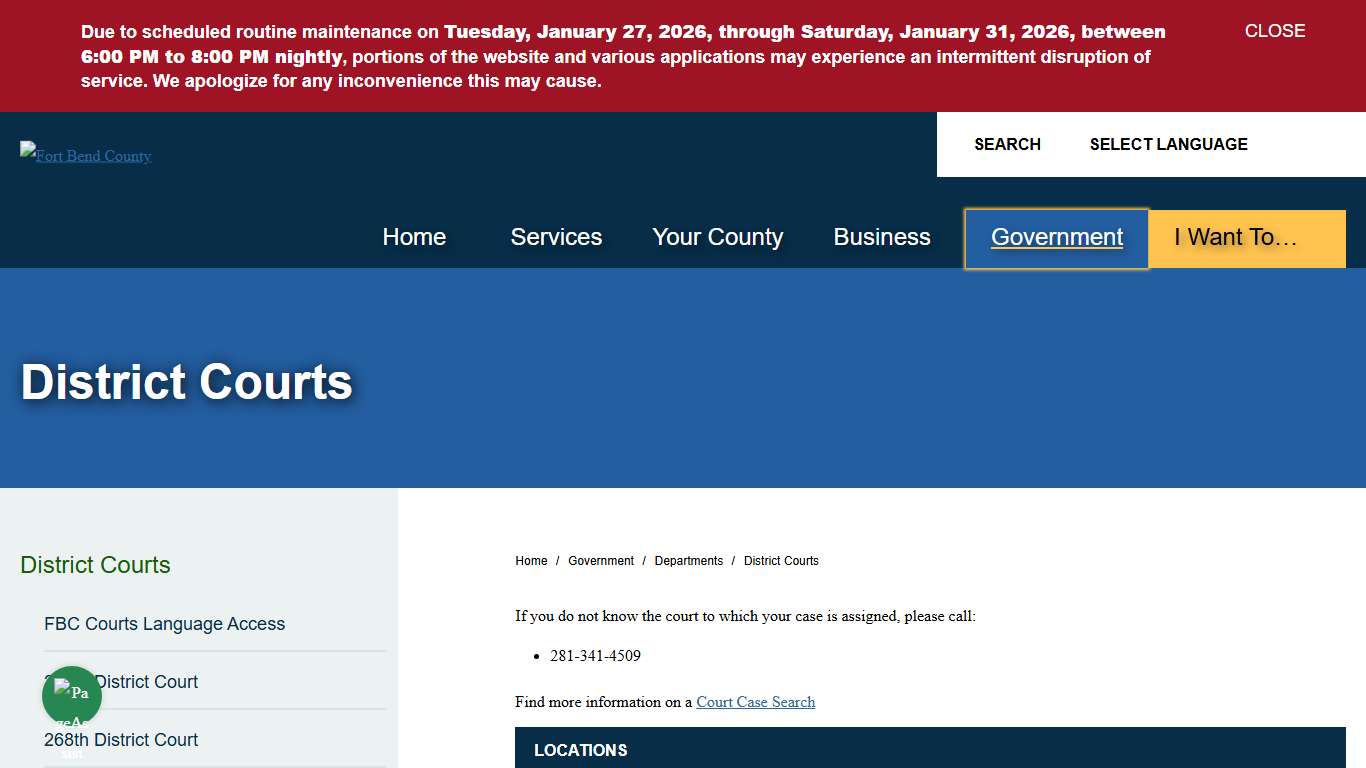 District Courts Fort Bend County