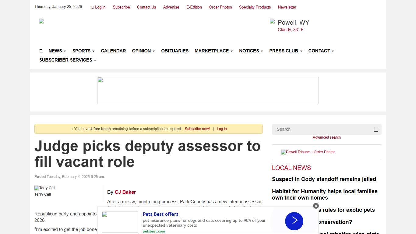 Judge picks deputy assessor to fill vacant role Powell Tribune